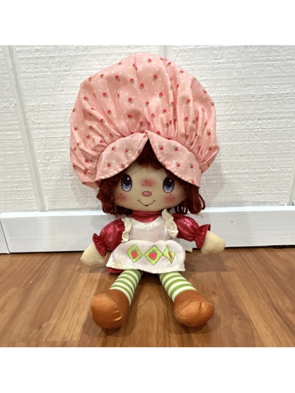 Plush Strawberry-Themed Pink Rag Doll for Kids